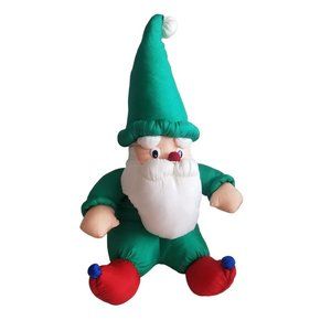 Vintage Santa Claus Nylon Plush Stuffed Christmas Parachute Material Holiday Red